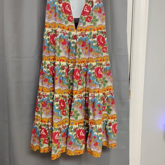 ❤️SOULEIADO CHARLES DEMERY Made in France Boho Spaghetti Strap Cotton Dress XS - Picture 8 of 10